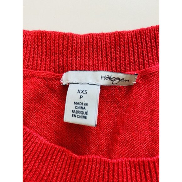 Halogen Red and Gray Striped Sweater Top Womens XXS 3/4 Length Sleeve - Picture 3 of 6